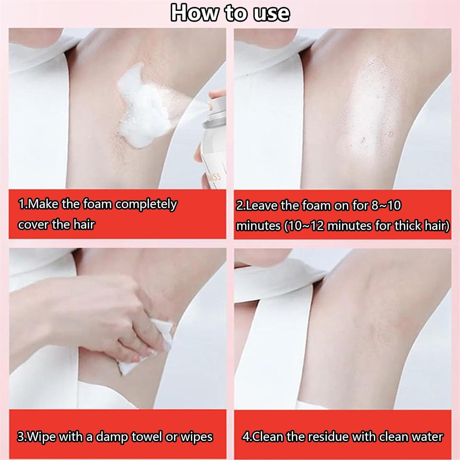 Silky Beauty Spray, Quick and Painless Hair Removal Spray Foam for Legs, Arms, Underarms, Chest, Back, for Men and Women Skin Care 150ml